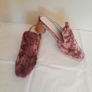 Intentionally Blank Crushed Velveteen Mules NWOT
